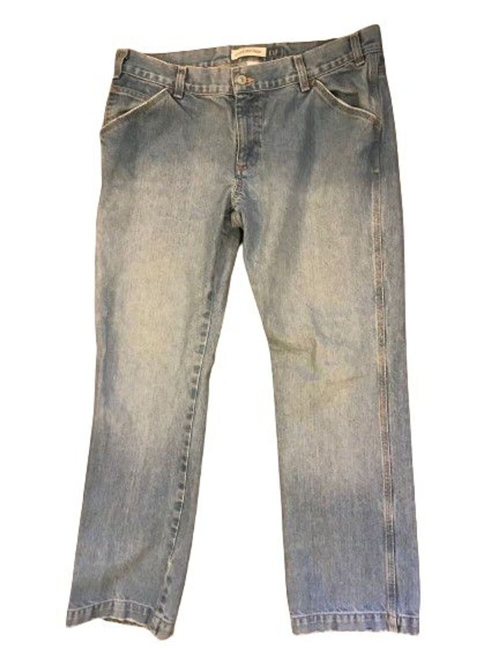 Women's size 14 Jeans Gap Carpenter Blue Distressed boot cut 36x31